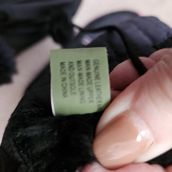 Womens Timberland MukLuk Style Boot Knee High Black Leather Nylon Pink Sole Sz 7 - Picture 12 of 13